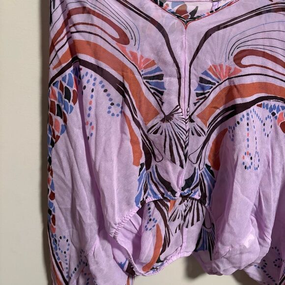 FREE PEOPLE Beneath The Sea Top In Lilac Oversized Sheer - Picture 4 of 7